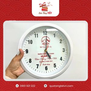 Đồng hồ in logo viền trắng