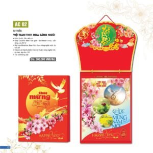 Lịch 52 Tuần 2027 AC Mẫu AC02 - Việt Nam Tinh Hoa Sáng Ngời (11  x  12 cm) in logo doanh nghiệp quà tặng Tết