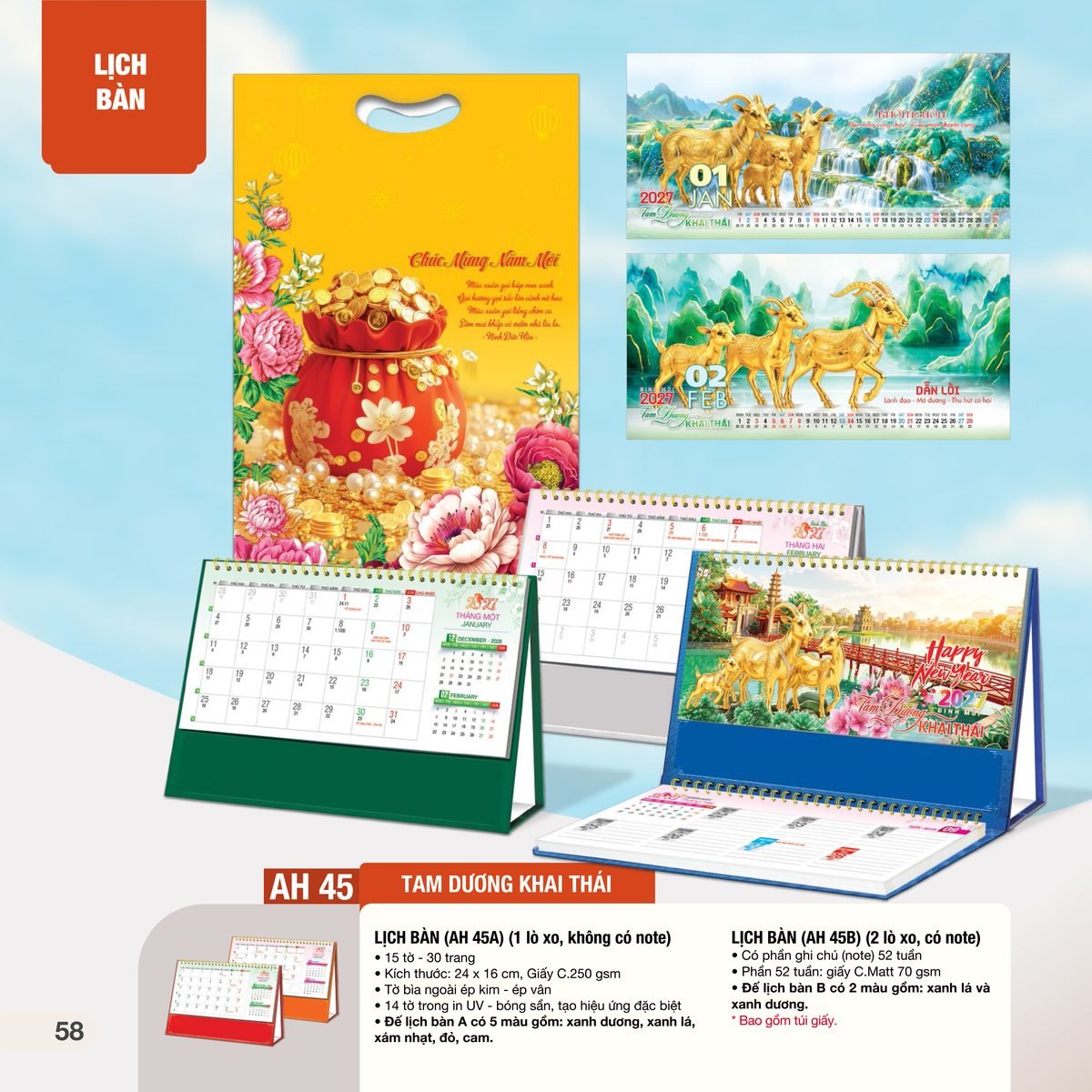Lịch Bàn Chữ M (Có Note 52 Tuần) 2027 AH Mẫu AH45 (24 x 16cm) In Logo Doanh Nghiệp Lịch Bàn Chữ M (Có Note 52 Tuần) 2027 AH Mẫu AH45 (24 x 16cm) in logo doanh nghiệp quà tặng Tết