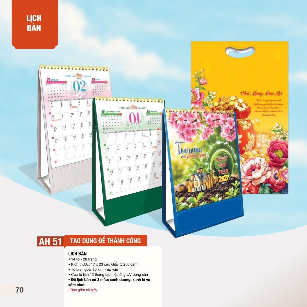 Lịch Để Bàn 2027 AH Mẫu AH51 (12 x 18 cm) In Logo Doanh Nghiệp Lịch Để Bàn 2027 AH Mẫu AH51 (12 x 18 cm) in logo doanh nghiệp quà tặng Tết