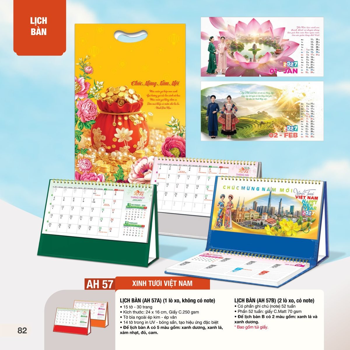 Lịch Bàn Chữ M (Có Note 52 Tuần) 2027 AH Mẫu AH57 (24 x 16cm) In Logo Doanh Nghiệp Lịch Bàn Chữ M (Có Note 52 Tuần) 2027 AH Mẫu AH57 (24 x 16cm) in logo doanh nghiệp quà tặng Tết
