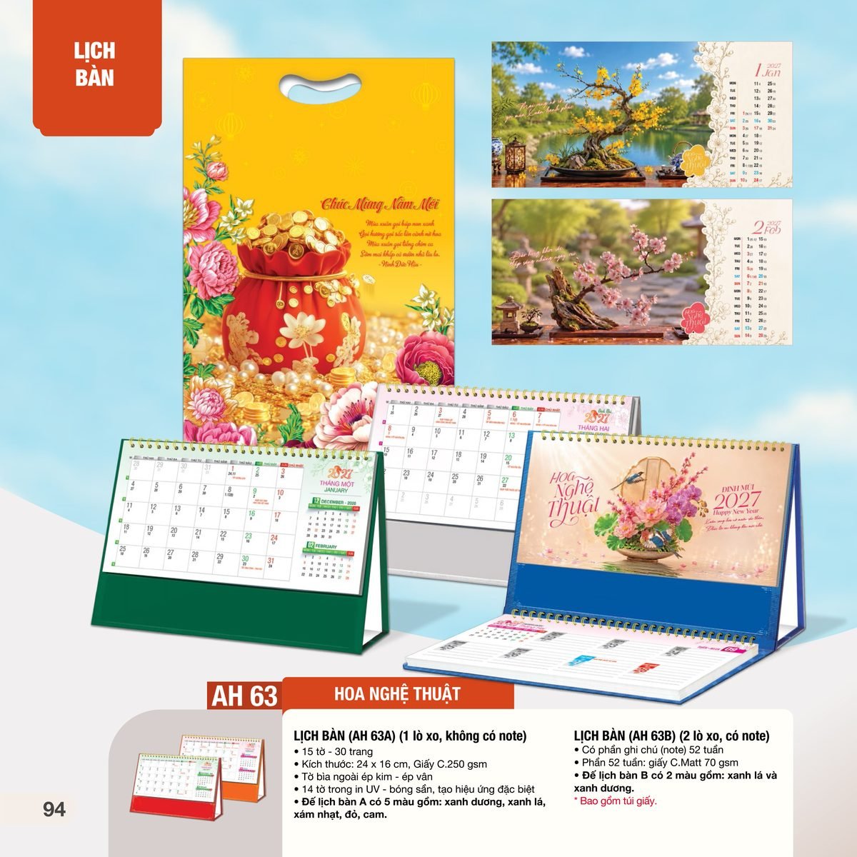 Lịch Bàn Chữ M (Có Note 52 Tuần) 2027 AH Mẫu AH63 (24 x 16cm) In Logo Doanh Nghiệp Lịch Bàn Chữ M (Có Note 52 Tuần) 2027 AH Mẫu AH63 (24 x 16cm) in logo doanh nghiệp quà tặng Tết
