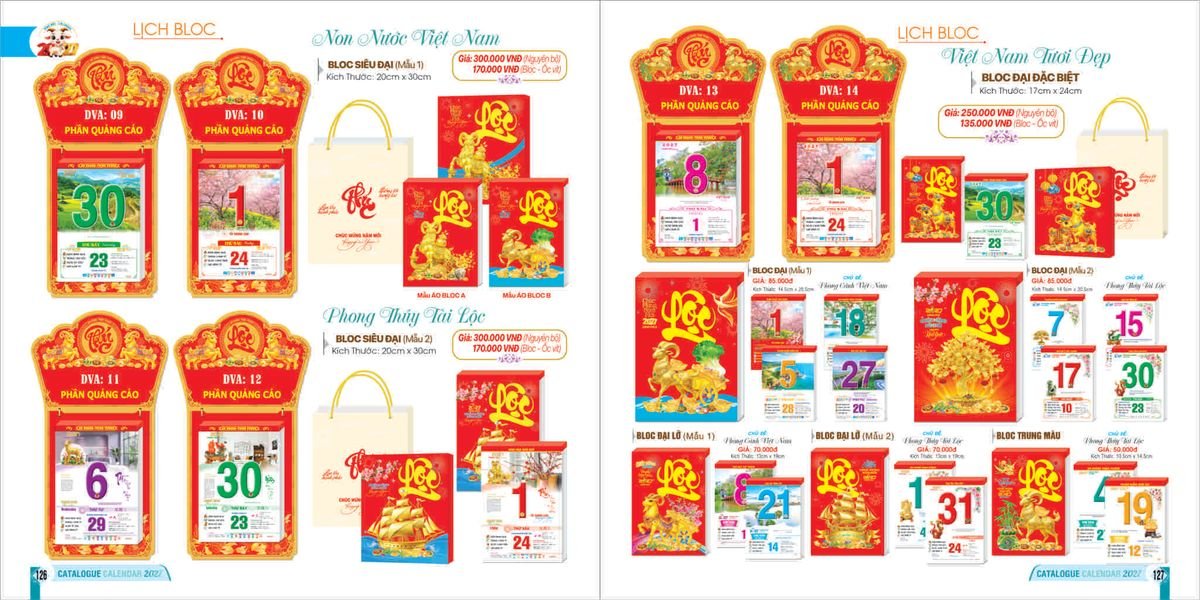 Lịch Bloc 2027 Bình Minh BM63 In Logo Doanh Nghiệp Giá Xưởng