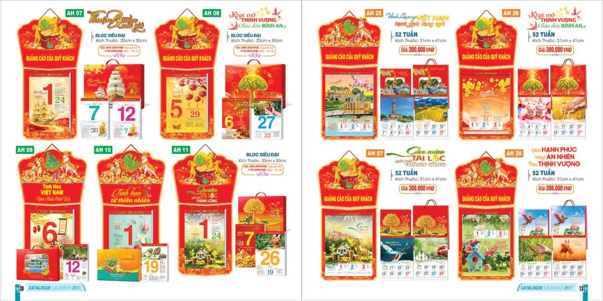 Lịch Bloc 2027 Bình Minh BM65 In Logo Doanh Nghiệp Giá Xưởng