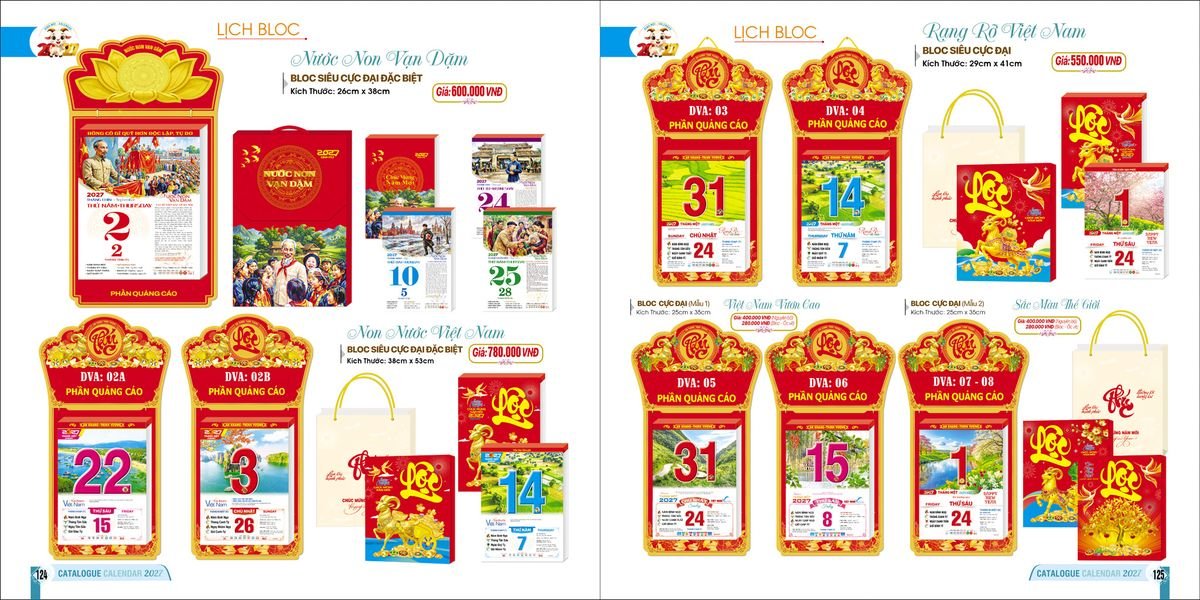 Lịch Bloc Ba Nhất 2027 Ba Nhất 2027 BN003 In Logo Doanh Nghiệp Giá Xưởng