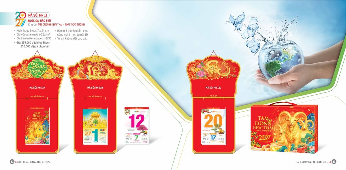 Lịch Bloc Ba Nhất 2027 Ba Nhất 2027 BN015 In Logo Doanh Nghiệp Giá Xưởng