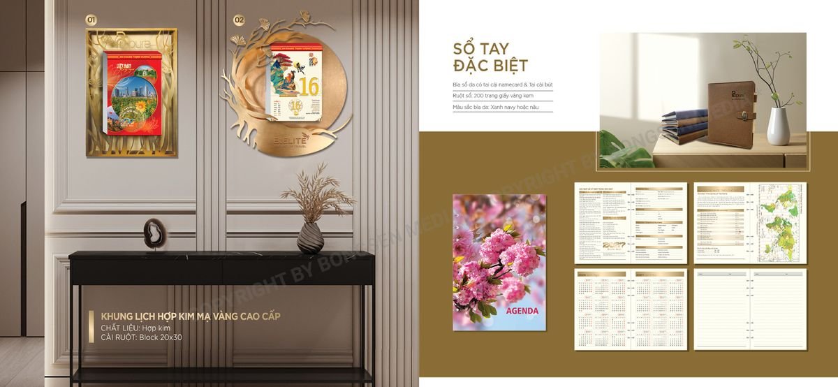 quà tết doanh nghiệp 2027 Lịch Bloc Siêu Cực Đại 2027 BS06 In Logo Doanh Nghiệp Giá Xưởng