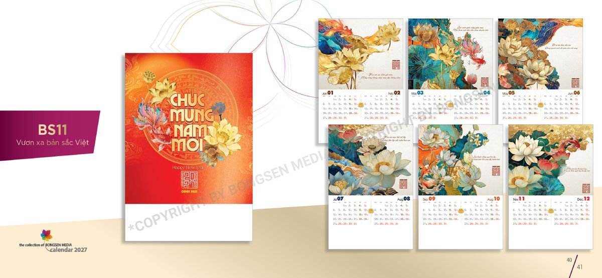 Lịch 7 Tờ Lò Xo 2027 BS21 In Logo Doanh Nghiệp Giá Xưởng