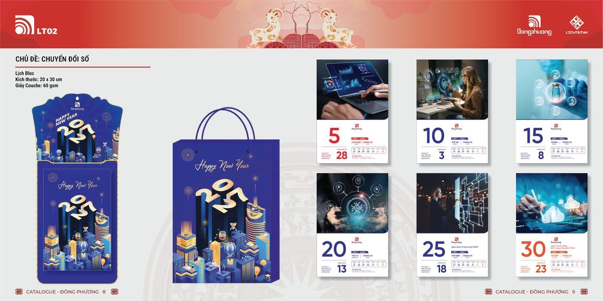 Lịch Bloc Đông Phương 2027 DP03 In Logo Doanh Nghiệp Giá Xưởng