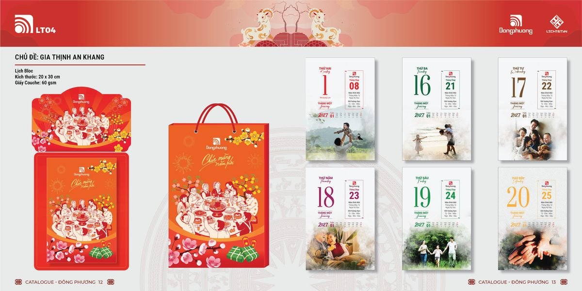 Lịch Bloc Đông Phương 2027 DP05 In Logo Doanh Nghiệp Giá Xưởng Lịch Bloc Đông Phương 2027 DP05 In Logo Doanh Nghiệp Giá Xưởng