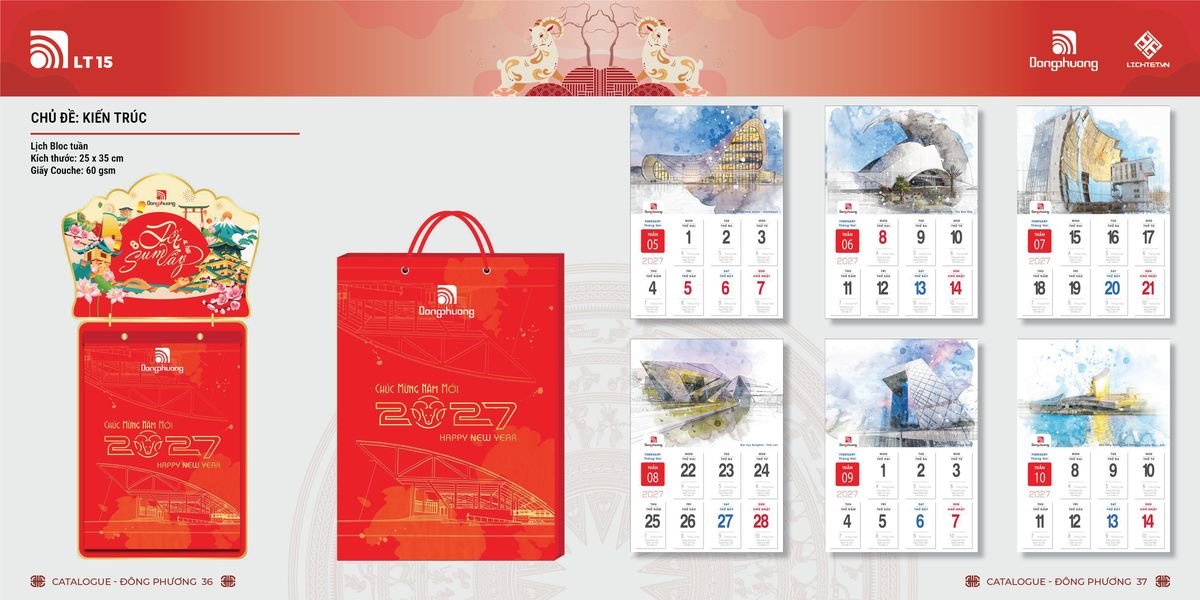 Lịch Bloc Đông Phương 2027 DP17 In Logo Doanh Nghiệp Giá Xưởng Lịch Bloc Đông Phương 2027 DP17 In Logo Doanh Nghiệp Giá Xưởng