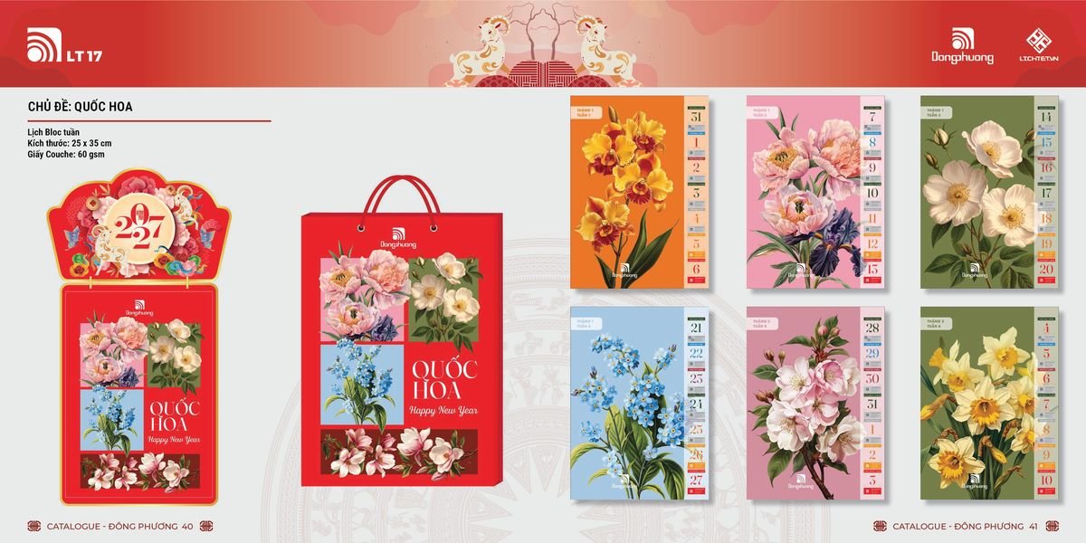 Lịch Bloc Đông Phương 2027 DP19 In Logo Doanh Nghiệp Giá Xưởng