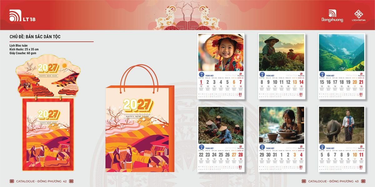 Lịch Bloc Đông Phương 2027 DP20 In Logo Doanh Nghiệp Giá Xưởng Lịch Bloc Đông Phương 2027 DP20 In Logo Doanh Nghiệp Giá Xưởng