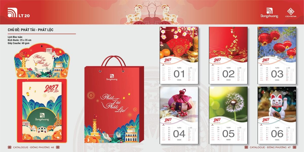Lịch Bloc Đông Phương 2027 DP22 In Logo Doanh Nghiệp Giá Xưởng
