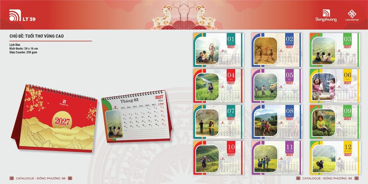 Lịch Bloc Đông Phương 2027 DP43 In Logo Doanh Nghiệp Giá Xưởng