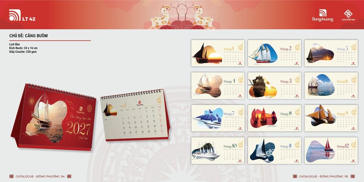 Lịch Bloc Đông Phương 2027 DP46 In Logo Doanh Nghiệp Giá Xưởng