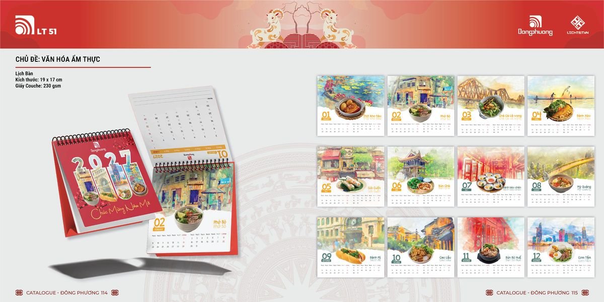 Lịch Bloc Đông Phương 2027 DP56 In Logo Doanh Nghiệp Giá Xưởng Lịch Bloc Đông Phương 2027 DP56 In Logo Doanh Nghiệp Giá Xưởng