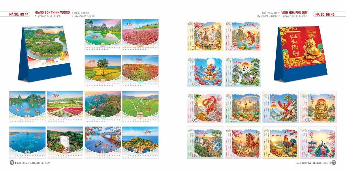 Lịch Bloc Hoa Niên 2027 ĐP DPHN38 In Logo Doanh Nghiệp Giá Xưởng
