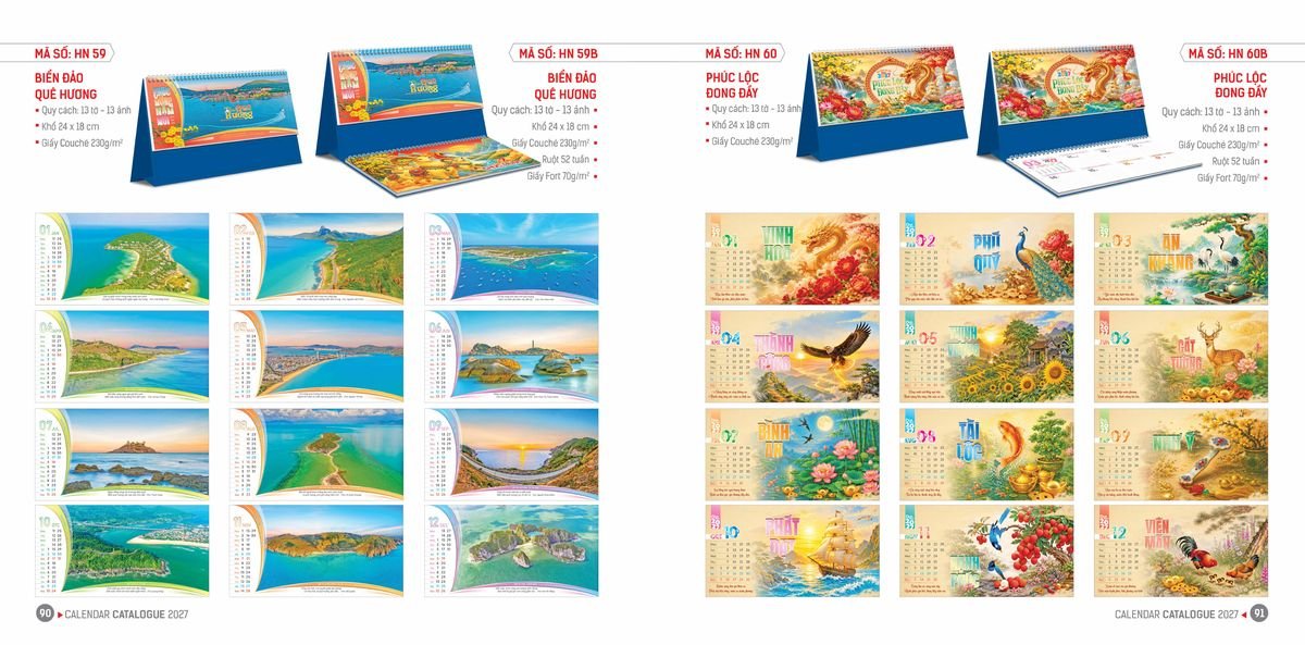 Lịch Bloc Hoa Niên 2027 Đông Phương DPHN44 In Logo Doanh Nghiệp Giá Xưởng