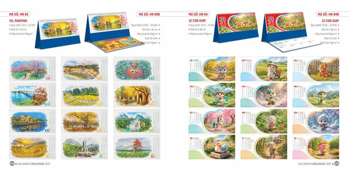 Lịch Bloc Hoa Niên 2027 Đông Phương DPHN56 In Logo Doanh Nghiệp Giá Xưởng
