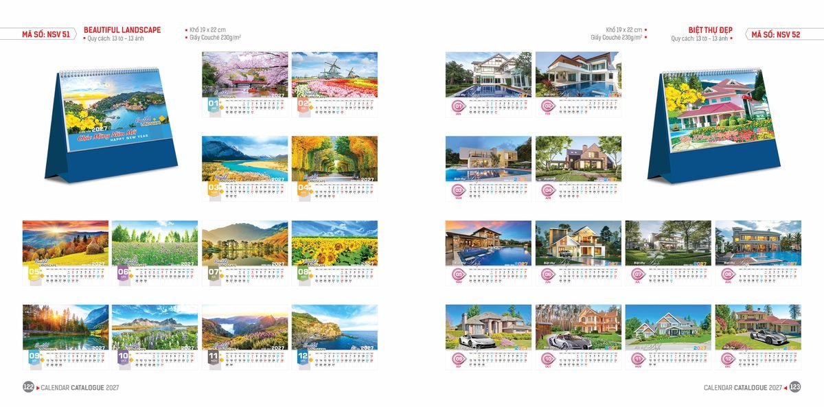 Lịch Bloc Hoa Niên 2027 Đông Phương DPHN60 In Logo Doanh Nghiệp Giá Xưởng