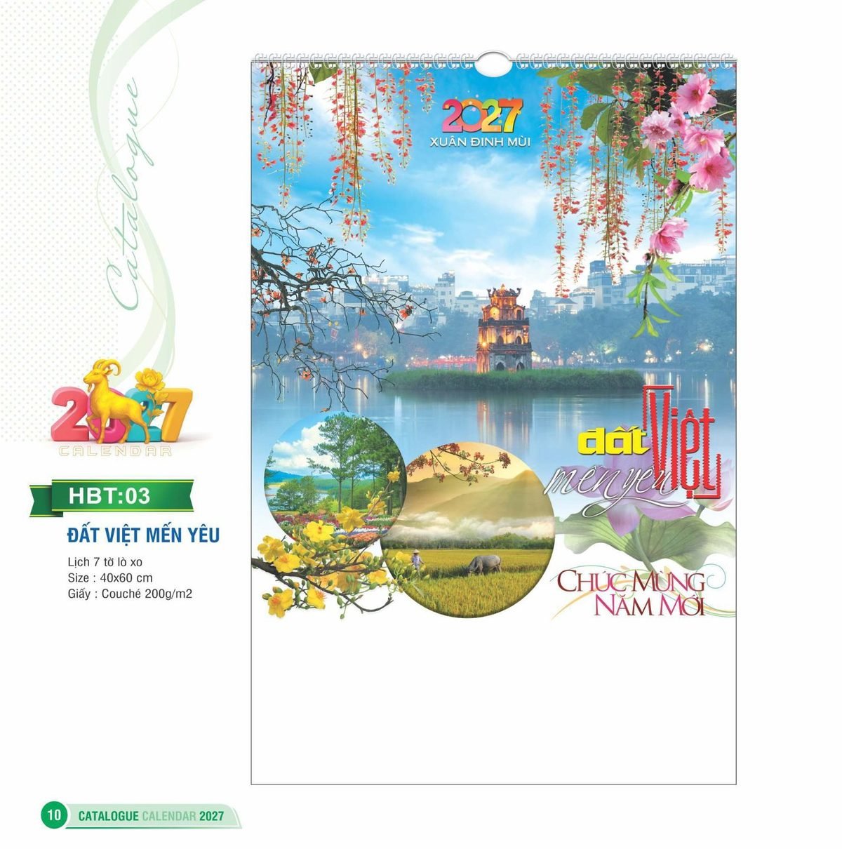 Lịch Treo Tường Lò Xo 2027 HBT Mẫu HBT03 (40 x 60cm) In Logo Doanh Nghiệp Lịch Treo Tường Lò Xo 2027 HBT Mẫu HBT03 (40 x 60cm) in logo doanh nghiệp quà tặng Tết