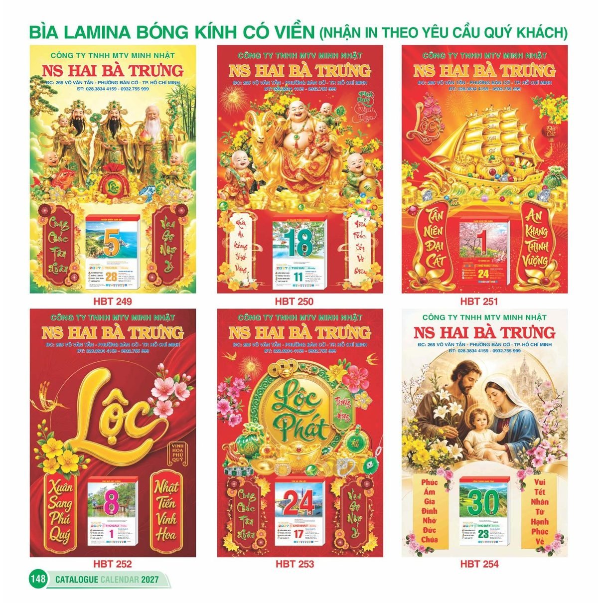 Lịch Bìa Treo 2027 HBT Mẫu HBT249 (48 x 78 cm) In Logo Doanh Nghiệp Lịch Bìa Treo 2027 HBT Mẫu HBT249 (48 x 78 cm) in logo doanh nghiệp quà tặng Tết