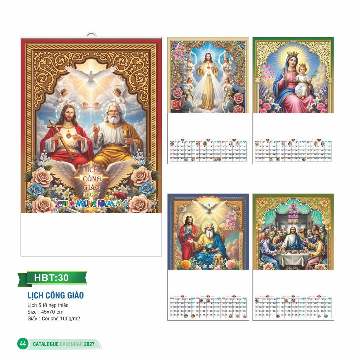 Lịch Treo Tường Nẹp Thiếc 2027 HBT Mẫu HBT31 (45 x 70cm) In Logo Doanh Nghiệp Lịch Treo Tường Nẹp Thiếc 2027 HBT Mẫu HBT31 (45 x 70cm) in logo doanh nghiệp quà tặng Tết