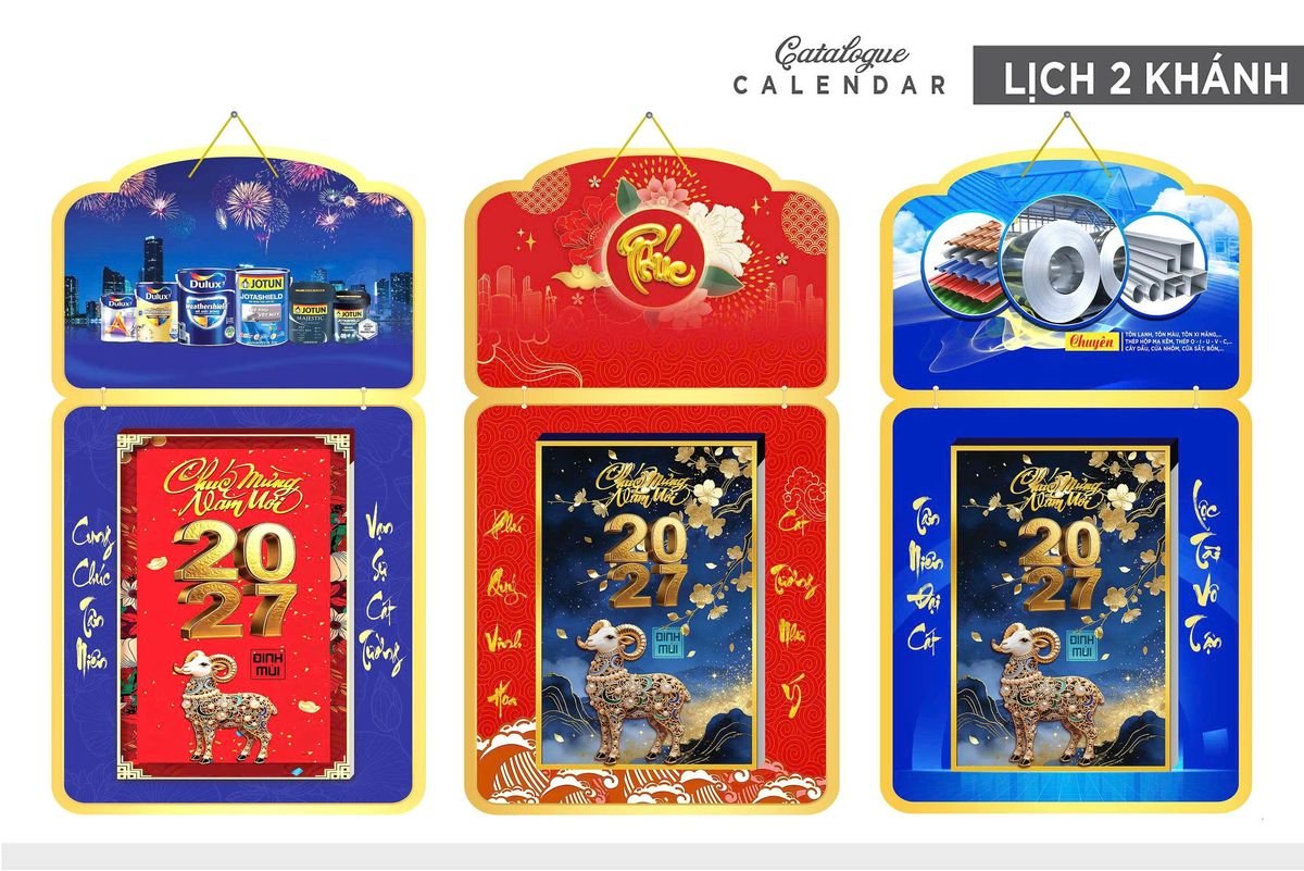 Lịch Khánh Gỗ Lamina 2 Đầu 2027 LM2D_036 - Quà Tặng Tết Việt Nam