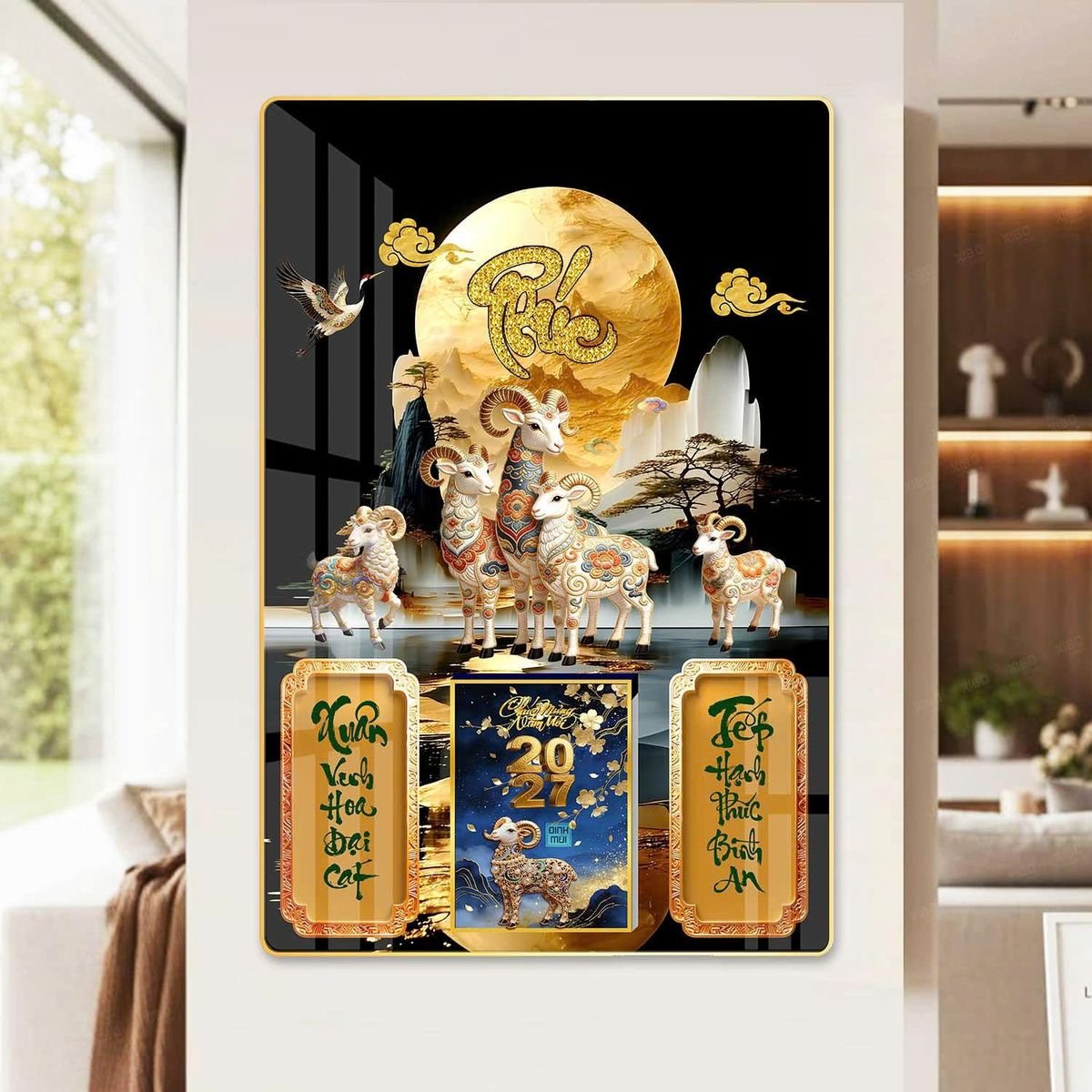 Lịch Gỗ Lamina Cao Cấp 40x60cm 2027 LM406_060 - Quà Tặng Tết Việt Nam
