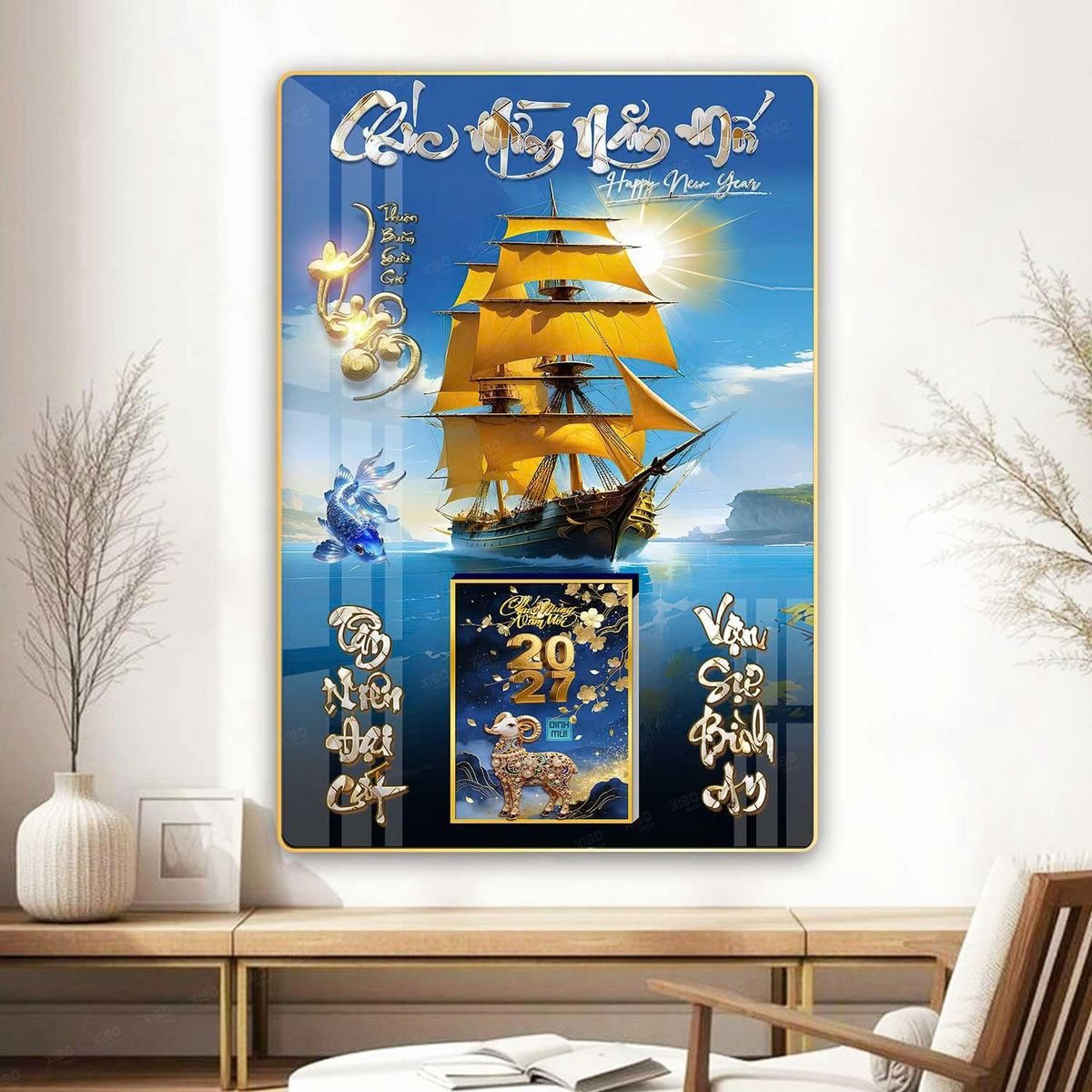 Lịch Gỗ Lamina Cao Cấp 40x60cm 2027 LM406_064 - Quà Tặng Tết Việt Nam