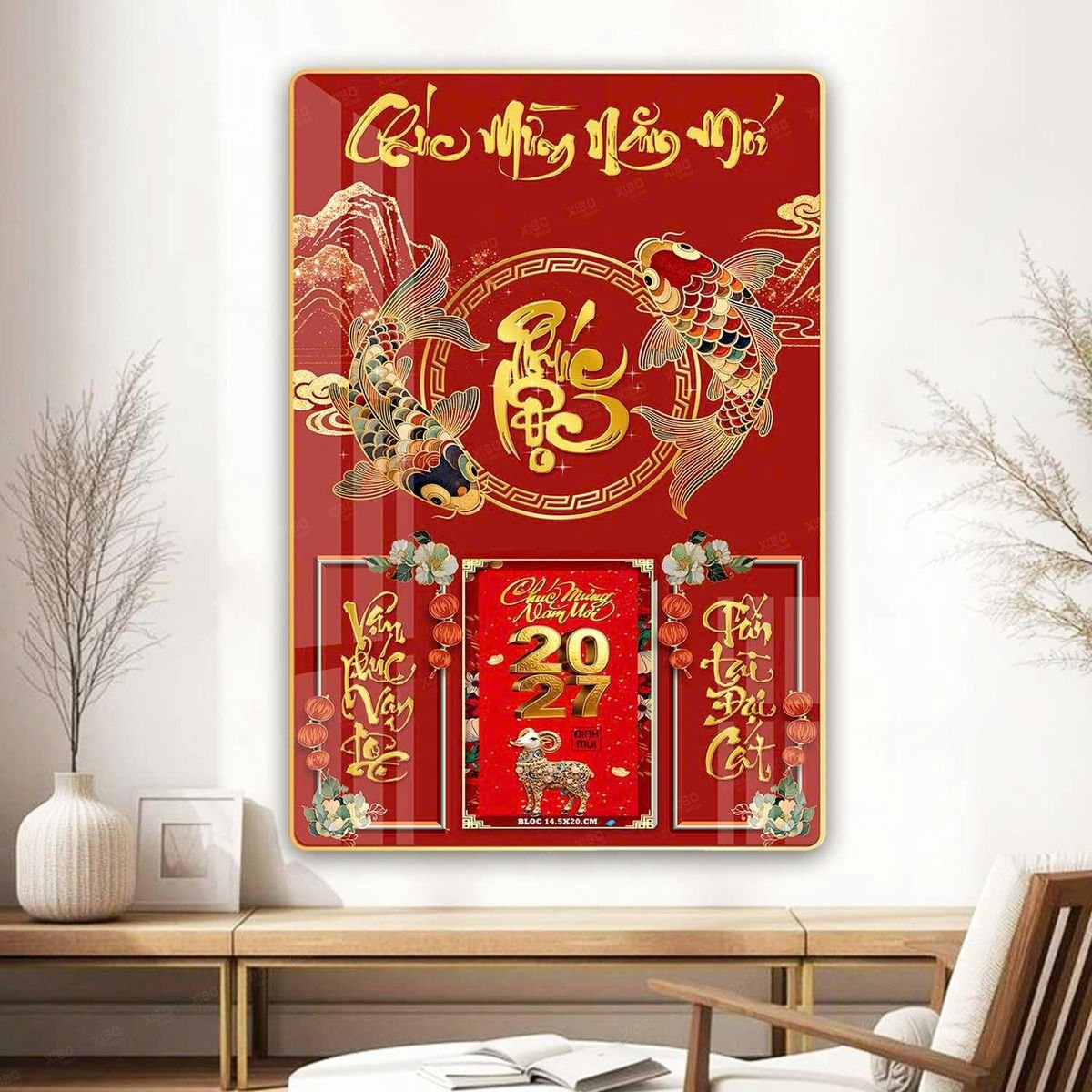 Lịch Gỗ Lamina Cao Cấp 40x60cm 2027 LM406_065 - Quà Tặng Tết Việt Nam