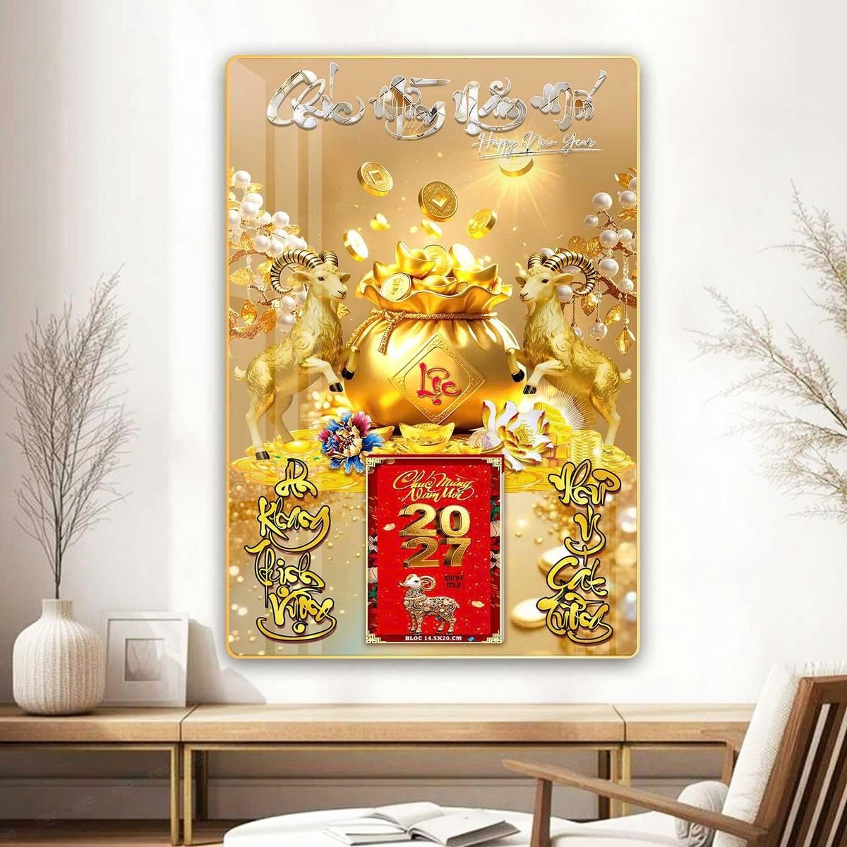 Lịch Gỗ Lamina Cao Cấp 40x60cm 2027 LM406_067 - Quà Tặng Tết Việt Nam