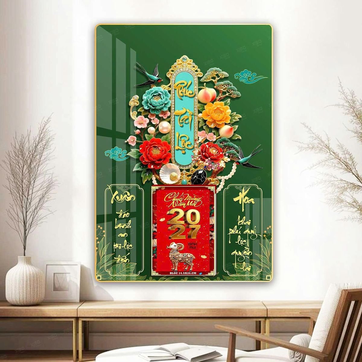 Lịch Gỗ Lamina Cao Cấp 40x60cm 2027 LM406_068 - Quà Tặng Tết Việt Nam