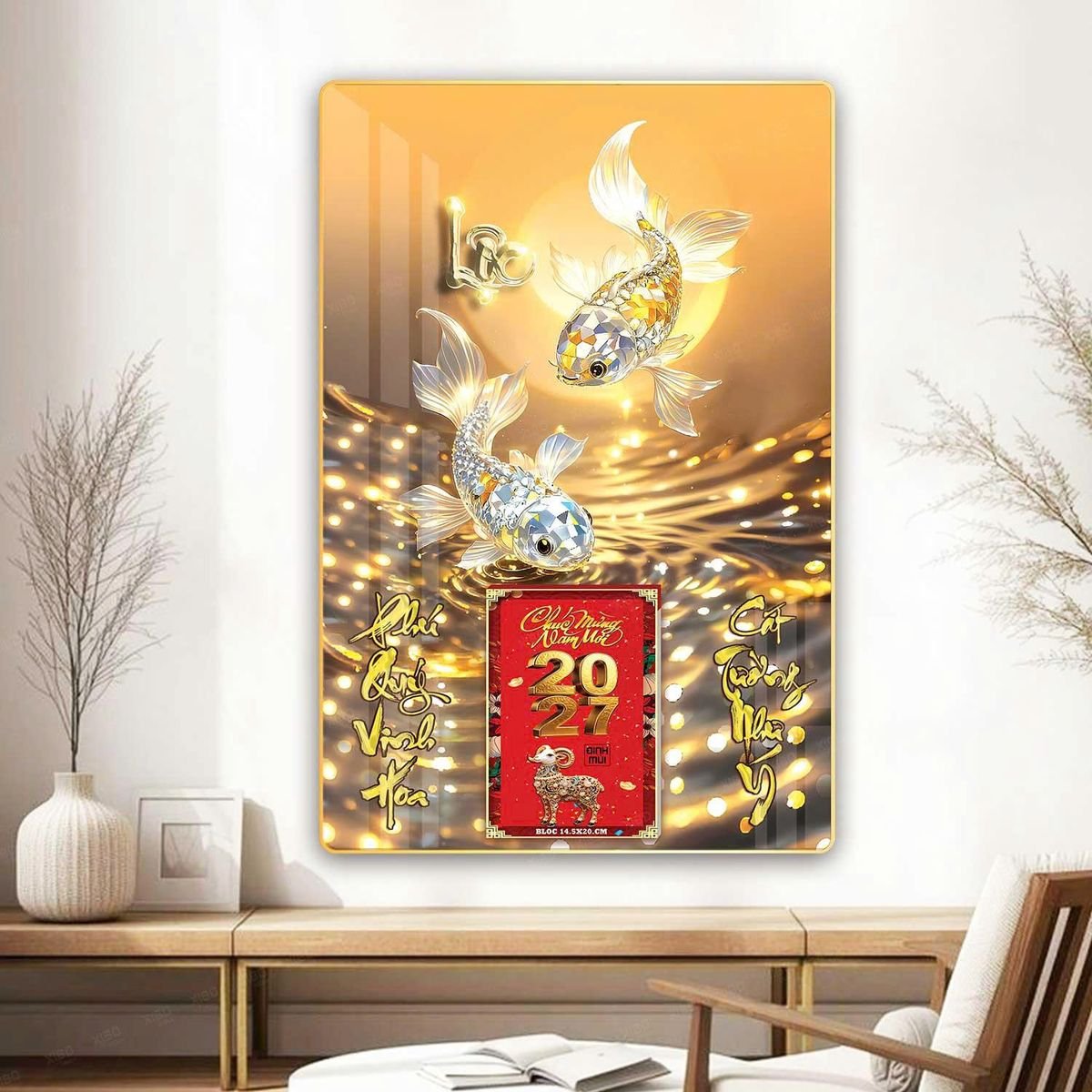 Lịch Gỗ Lamina Cao Cấp 40x60cm 2027 LM406_069 - Quà Tặng Tết Việt Nam