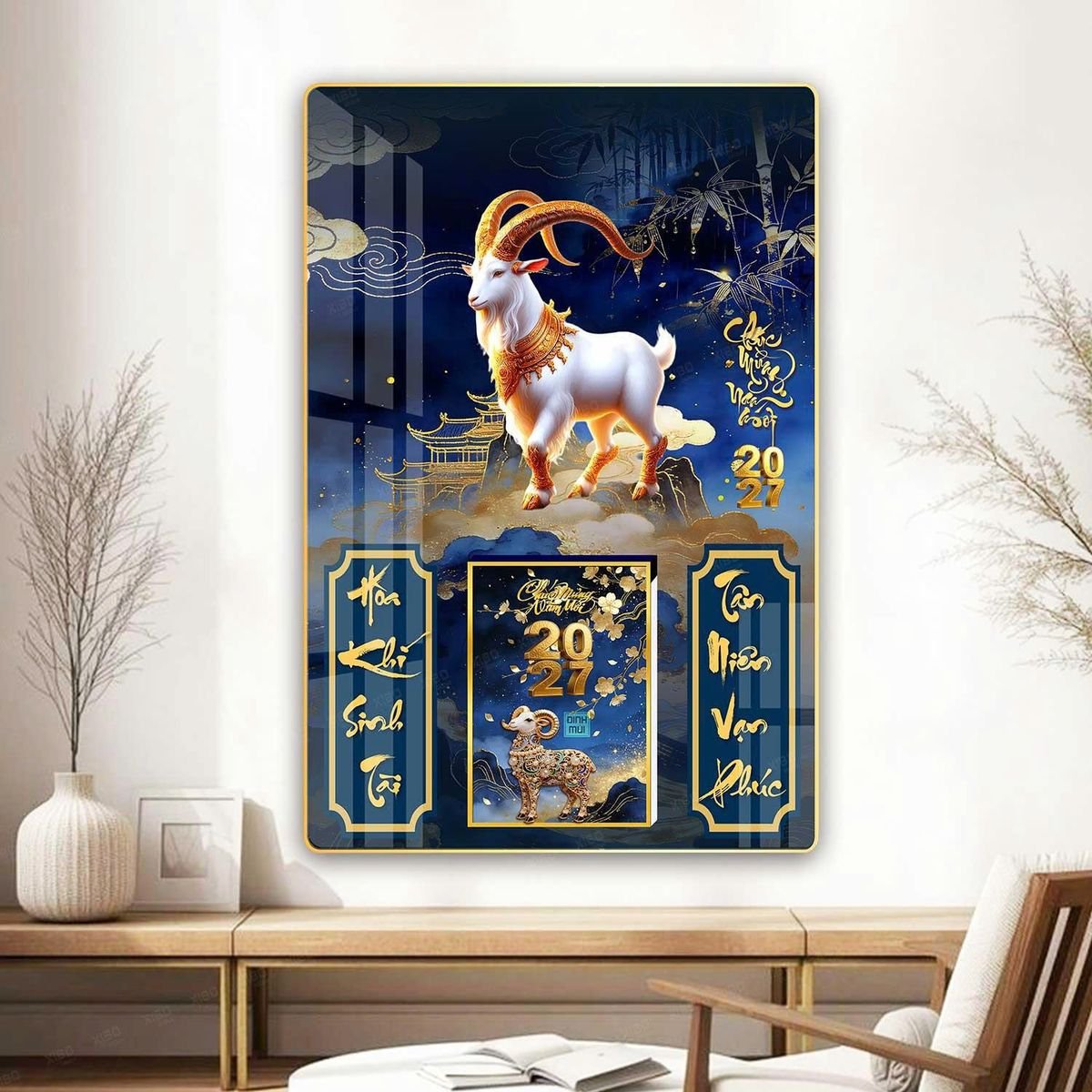 quà tết doanh nghiệp 2027 Lịch Gỗ Lamina Cao Cấp 40x60cm 2027 LM406_071 In Logo Doanh Nghiệp Giá Xưởng