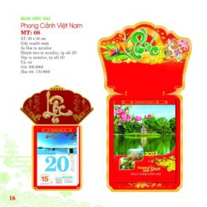 Lịch Bloc Siêu Đại 2027 MT Mẫu MT08 (20 x 30cm) in logo doanh nghiệp quà tặng Tết