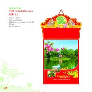 Lịch Bloc 2027 MT Mẫu MT11 (30 x 40cm) in logo doanh nghiệp quà tặng Tết
