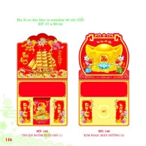 Bìa Lò Xo Dán Bloc 2027 MT Mẫu MT145 - Cát Tường Như Ý (37 x 68cm) in logo doanh nghiệp quà tặng Tết
