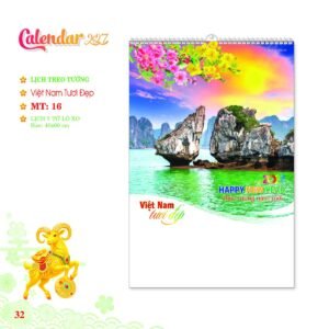Lịch Treo Tường Lò Xo 2027 MT Mẫu MT16 (40 x 60cm) in logo doanh nghiệp quà tặng Tết