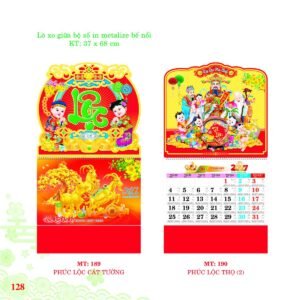 Lịch Treo Tường Lò Xo 2027 MT Mẫu MT190 (37 x 68cm) in logo doanh nghiệp quà tặng Tết