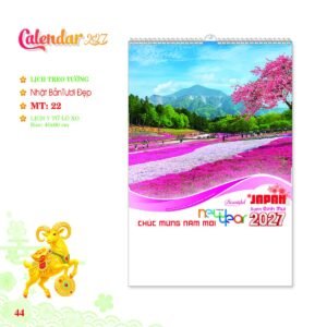 Lịch Treo Tường Lò Xo 2027 MT Mẫu MT22 (40 x 60cm) in logo doanh nghiệp quà tặng Tết