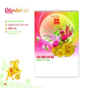 Lịch Treo Tường Lò Xo 2027 MT Mẫu MT24 (40 x 60cm) in logo doanh nghiệp quà tặng Tết