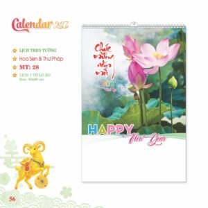 Lịch Treo Tường Lò Xo 2027 MT Mẫu MT28 (40 x 60cm) in logo doanh nghiệp quà tặng Tết