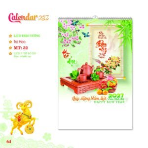 Lịch Treo Tường Lò Xo 2027 MT Mẫu MT32 (40 x 60cm) in logo doanh nghiệp quà tặng Tết
