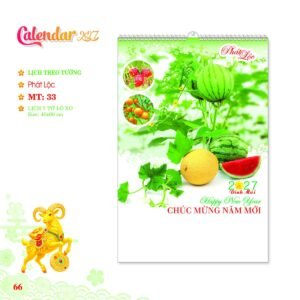 Lịch Treo Tường Lò Xo 2027 MT Mẫu MT33 (40 x 60cm) in logo doanh nghiệp quà tặng Tết