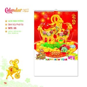 Lịch Treo Tường Lò Xo 2027 MT Mẫu MT35 (40 x 60cm) in logo doanh nghiệp quà tặng Tết