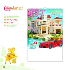 Lịch Treo Tường Lò Xo 2027 MT Mẫu MT36 (40 x 60cm) in logo doanh nghiệp quà tặng Tết