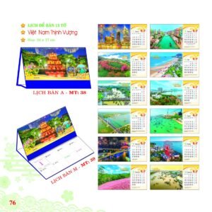 Lịch Để Bàn 2027 MT Mẫu MT39 (24 x 17cm) in logo doanh nghiệp quà tặng Tết
