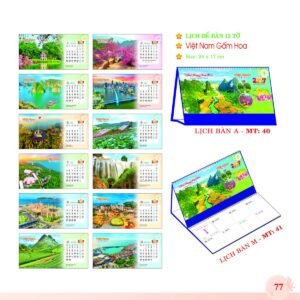 Lịch Để Bàn 2027 MT Mẫu MT40 (24 x 17cm) in logo doanh nghiệp quà tặng Tết